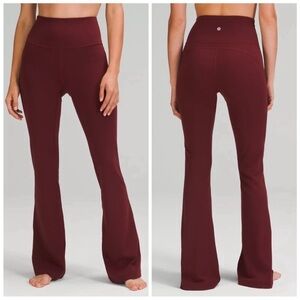 Lululemon Groove Super-High-Rise Flared Pant Nulu in Red Merlot